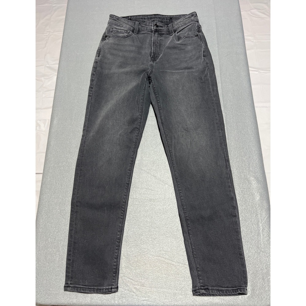 American Eagle Next Level Stretch Faded Black High Rise Slim Straight Jeans 4R